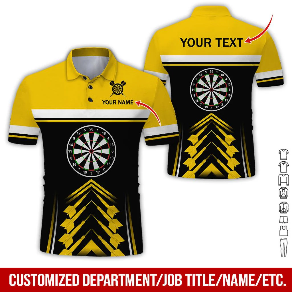 Customized Name & Text Darts Polo Shirt, Personalized Darts Uniforms Polo Shirt For Men - Perfect Gift For Darts Lovers, Darts Players - Image 4