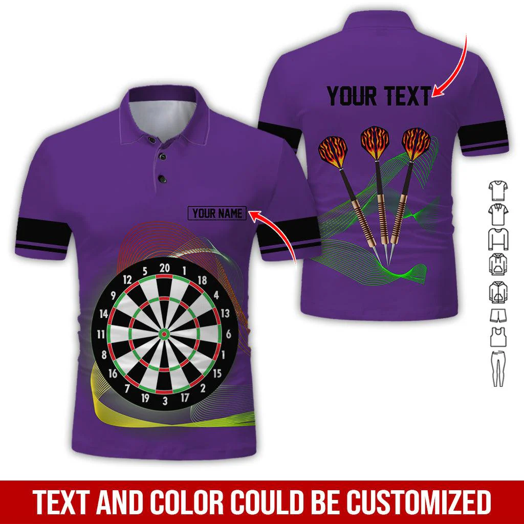 Customized Name & Text Darts Polo Shirt, Personalized Darts Uniforms Polo Shirt For Men - Perfect Gift For Darts Lovers, Darts Team Players - Image 12