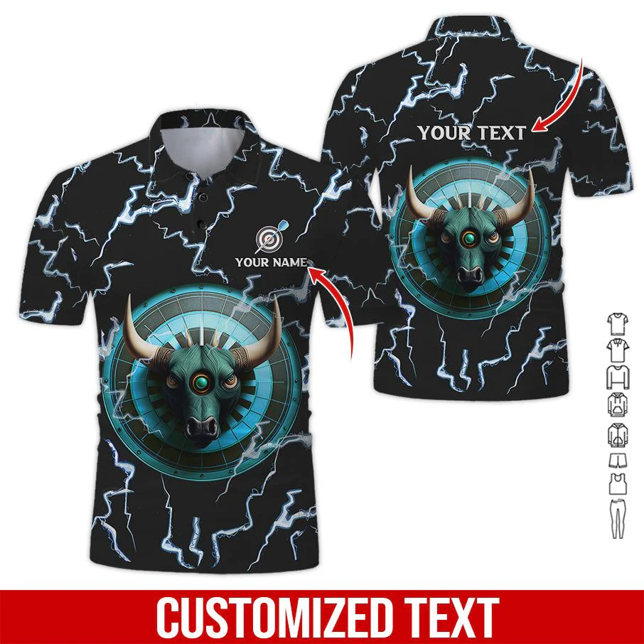 Customized Name & Text Darts Polo Shirt, Personalized Name Bullseye Dartboard  Polo Shirt For Men - Perfect Gift For Darts Lovers, Darts Players