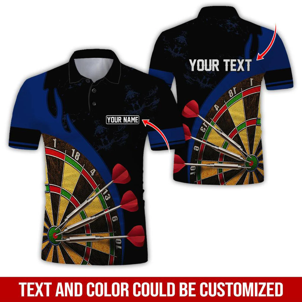 Customized Name & Text Darts Polo Shirt, Personalized Name Dartboard Uniforms Polo Shirt For Men - Perfect Gift For Darts Lovers, Darts Team Players - Image 6