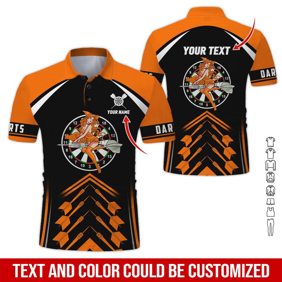 Customized Name & Text Darts Polo Shirt, Personalized Name Darts And Witch Polo Shirt For Men - Perfect Gift For Darts Lovers, Darts Players - Image 12