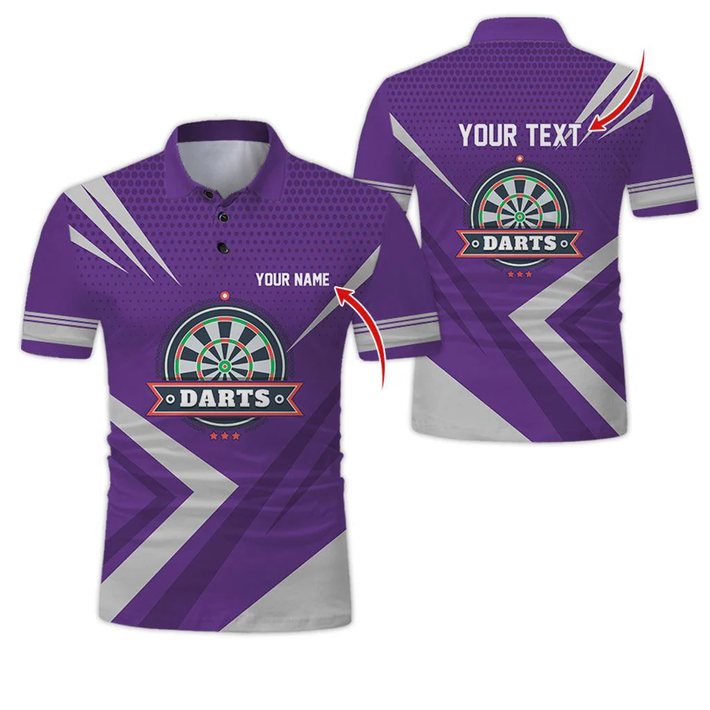 Customized Name & Text Darts Polo Shirt, Personalized Name Darts Polo Shirt For Men - Perfect Gift For Darts Lovers, Darts Players Uniforms - Image 13