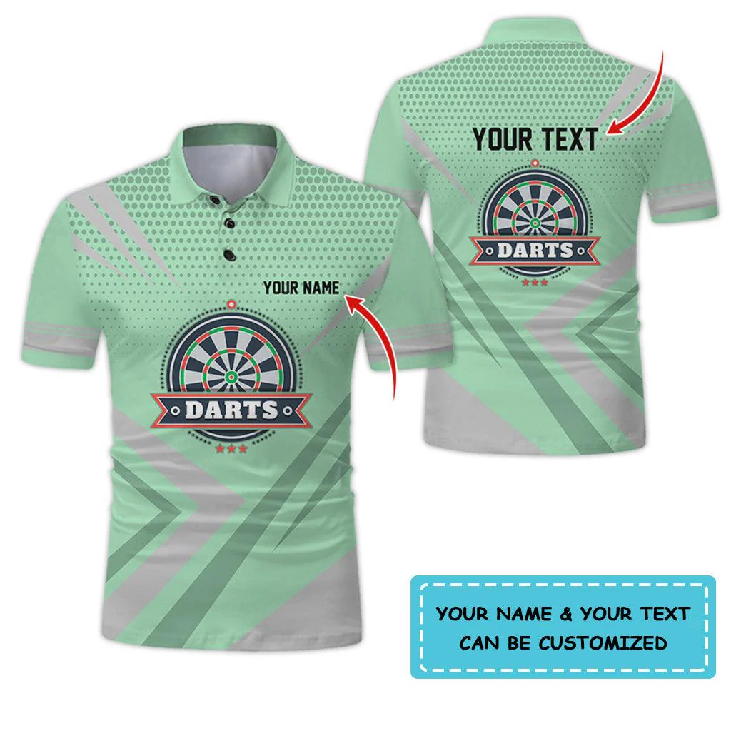 Customized Name & Text Darts Polo Shirt, Personalized Name Darts Polo Shirt For Men - Perfect Gift For Darts Lovers, Darts Players Uniforms - Image 3
