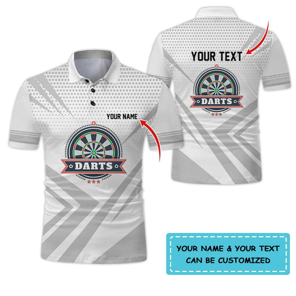 Customized Name & Text Darts Polo Shirt, Personalized Name Darts Polo Shirt For Men - Perfect Gift For Darts Lovers, Darts Players Uniforms - Image 4