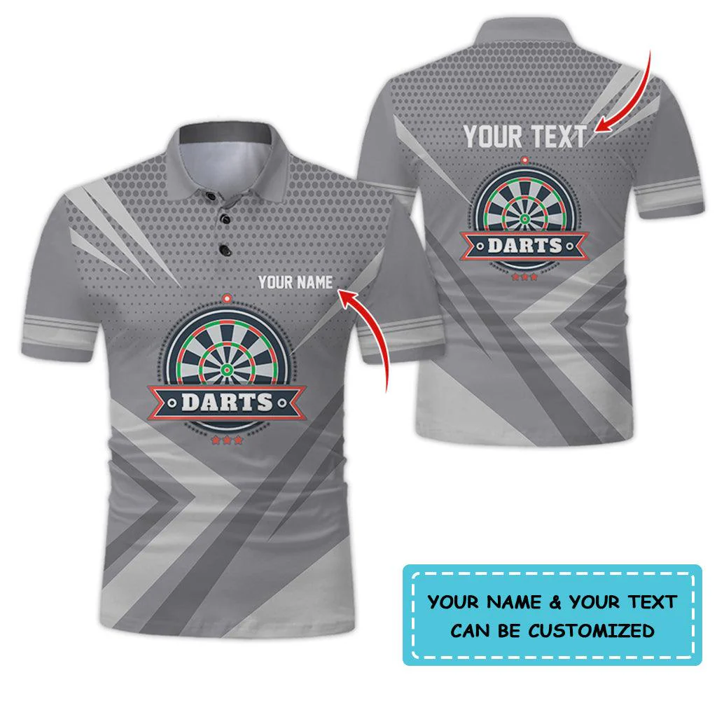 Customized Name & Text Darts Polo Shirt, Personalized Name Darts Polo Shirt For Men - Perfect Gift For Darts Lovers, Darts Players Uniforms - Image 7