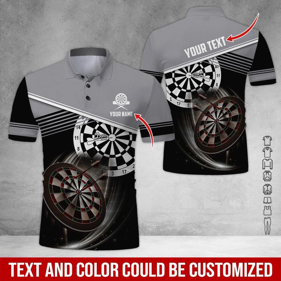 Customized Name & Text Darts Polo Shirt, Personalized Name Darts Team Is My Life Polo Shirt For Men - Perfect Gift For Darts Lovers, Darts Players - Image 2