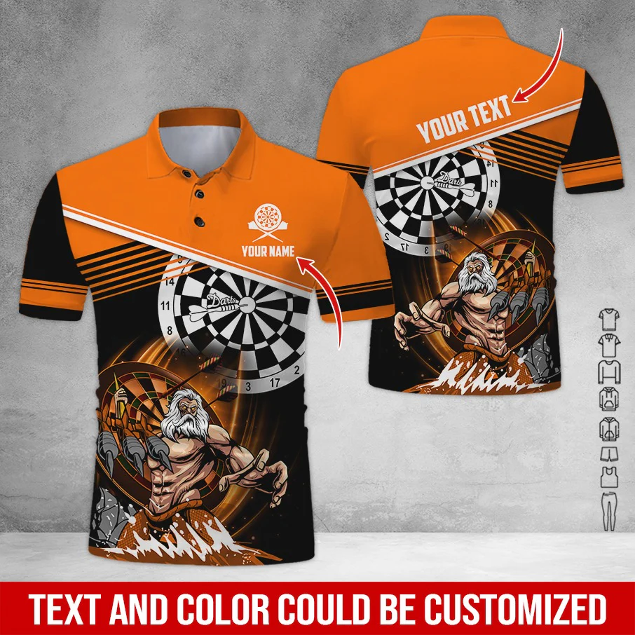 Customized Name & Text Darts Polo Shirt, Personalized Name Poseidon Darts Polo Shirt For Men - Perfect Gift For Darts Lovers, Darts Players - Image 10