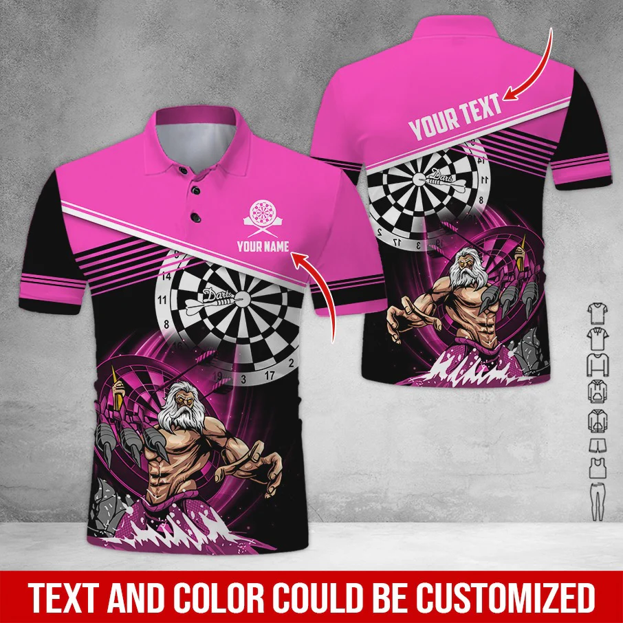 Customized Name & Text Darts Polo Shirt, Personalized Name Poseidon Darts Polo Shirt For Men - Perfect Gift For Darts Lovers, Darts Players - Image 11