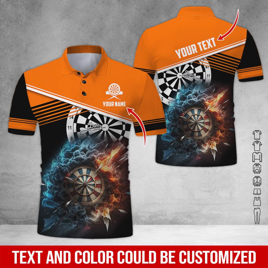 Customized Name & Text Darts Polo Shirt, Personalized Name Smoke Dartboard Polo Shirt For Men - Perfect Gift For Darts Lovers, Darts Players - Image 7