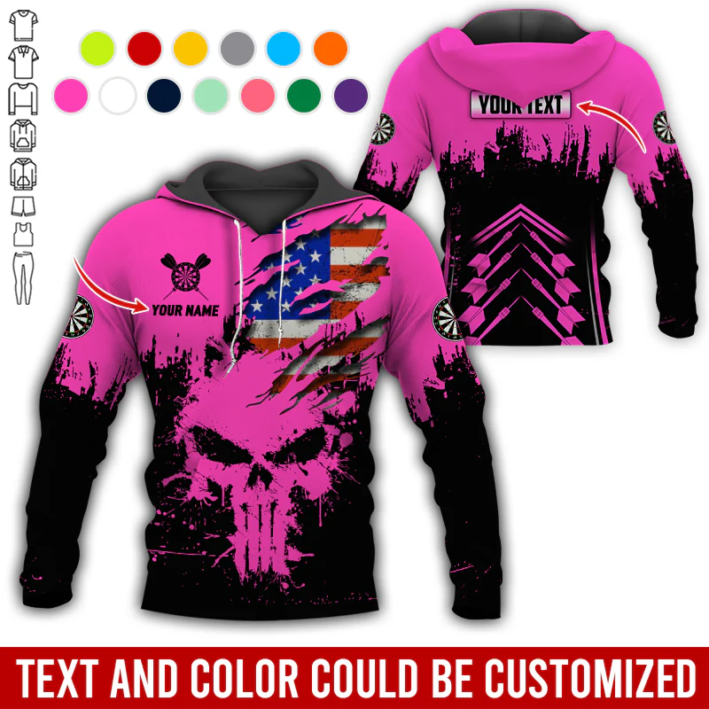 Customized Name & Text Darts Premium Hoodie, Custom National Flag Darts Hoodie For Men & Women, Perfect Gift For Darts Lovers, Darts Player - Image 7