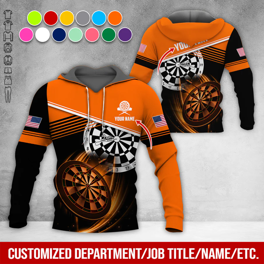 Customized Name & Text Darts Premium Hoodie, Custom National Flag, Darts Pattern Hoodie For Men & Women, Perfect Gift For Darts Lovers, Darts Player - Image 10