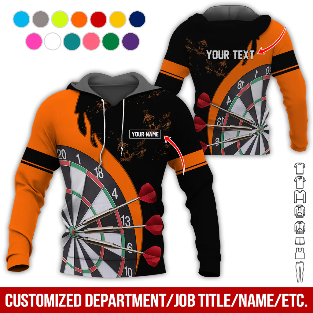 Customized Name & Text Darts Premium Hoodie, Darts & Moss Pattern Hoodie, Perfect Gift For Darts Lovers, Friend, Family - Image 12