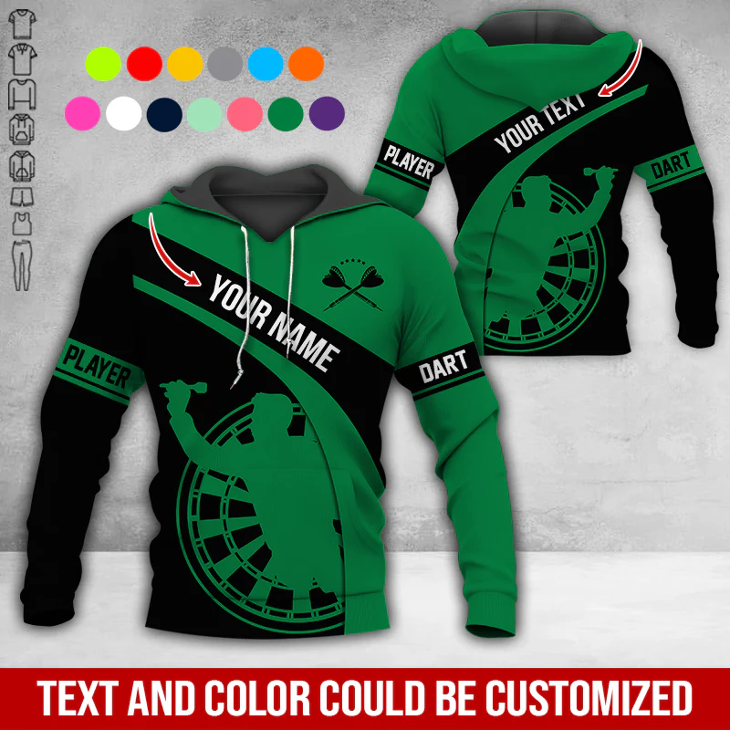 Customized Name & Text Darts Premium Hoodie, Darts Player Pattern Hoodie, Perfect Gift For Darts Lovers, Darts Player - Image 4