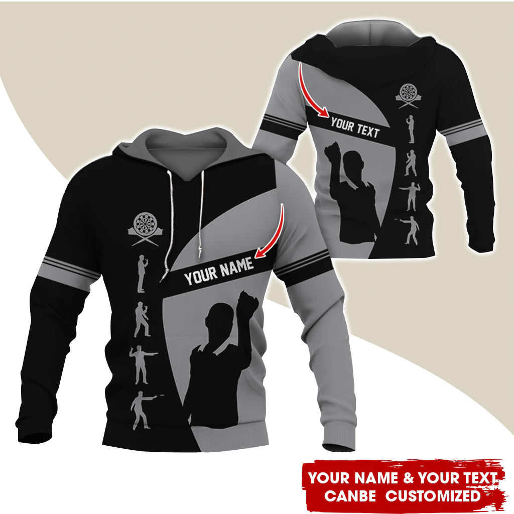Customized Name & Text Darts Premium Hoodie, How to play Darts Pattern Hodie, Perfect Gift For Darts Lovers, Friend, Family - Image 2