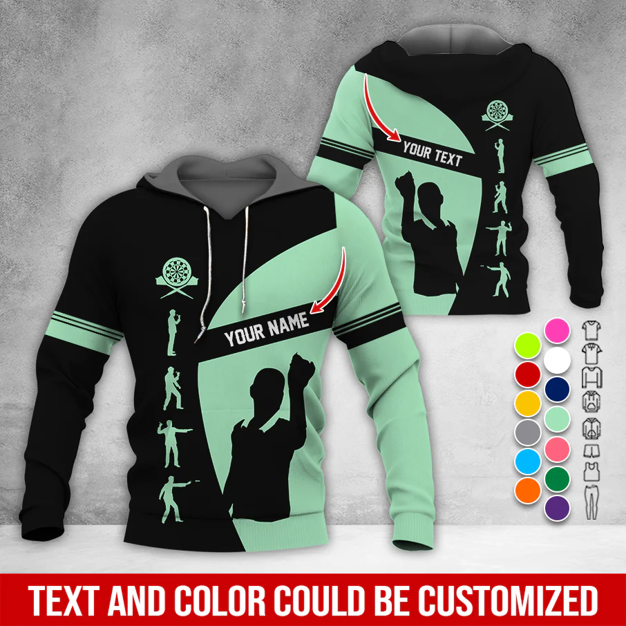 Customized Name & Text Darts Premium Hoodie, How to play Darts Pattern Hodie, Perfect Gift For Darts Lovers, Friend, Family - Image 3