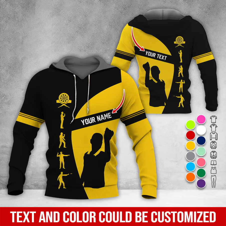 Customized Name & Text Darts Premium Hoodie, How to play Darts Pattern Hodie, Perfect Gift For Darts Lovers, Friend, Family - Image 4
