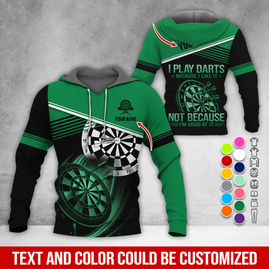 Customized Name & Text Darts Premium Hoodie, I Play Darts Not Because I'm Good At It Hoodie, Perfect Gift For Darts Lovers, Darts Player - Image 6