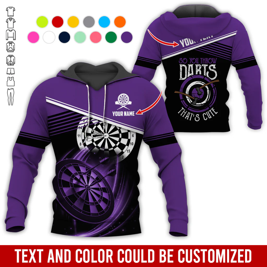 Customized Name & Text Darts Premium Hoodie, So You Throw Darts That's Cute Darts Hoodie, Perfect Gift For Darts Lovers, Darts Player - Image 11