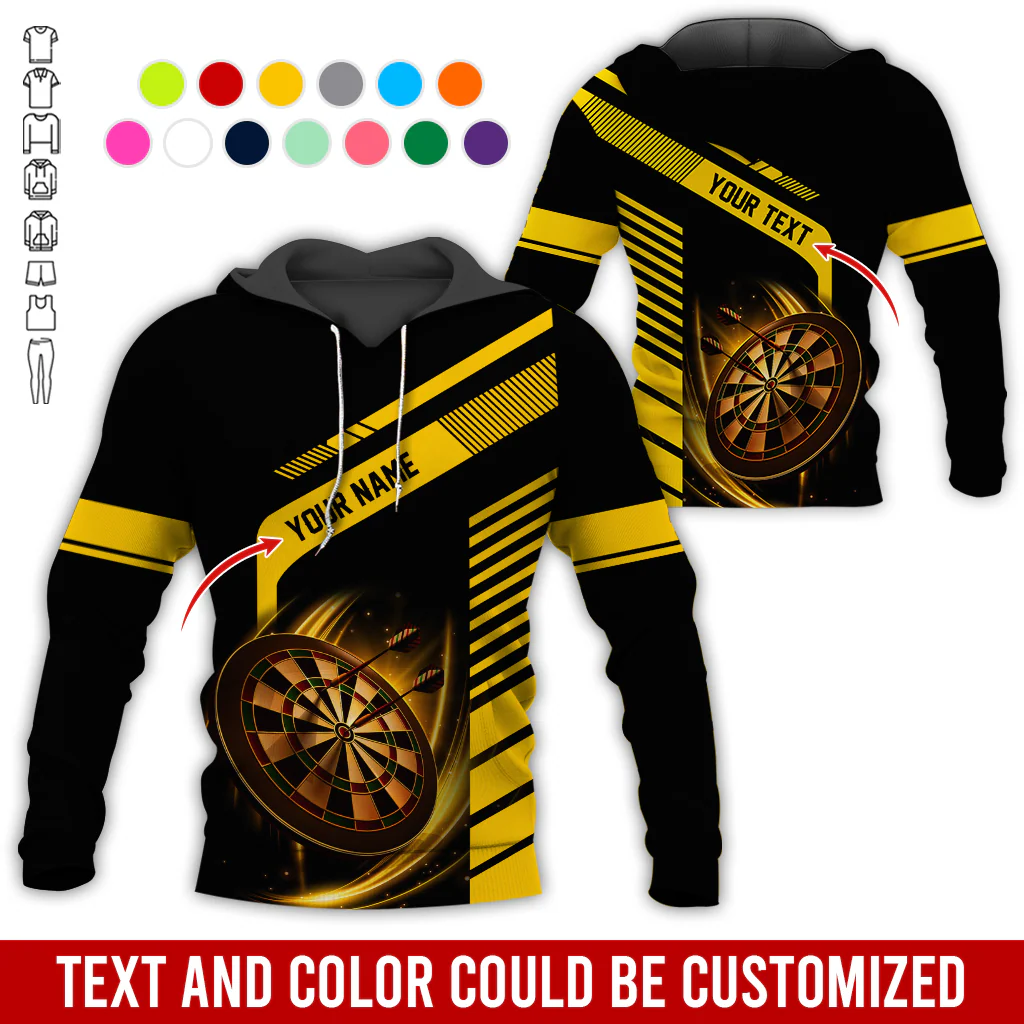 Customized Name & Text Darts Premium Hoodie, Throw Your Dart And Let It Fly, Perfect Gift For Darts Lovers, Friend, Family - Image 5