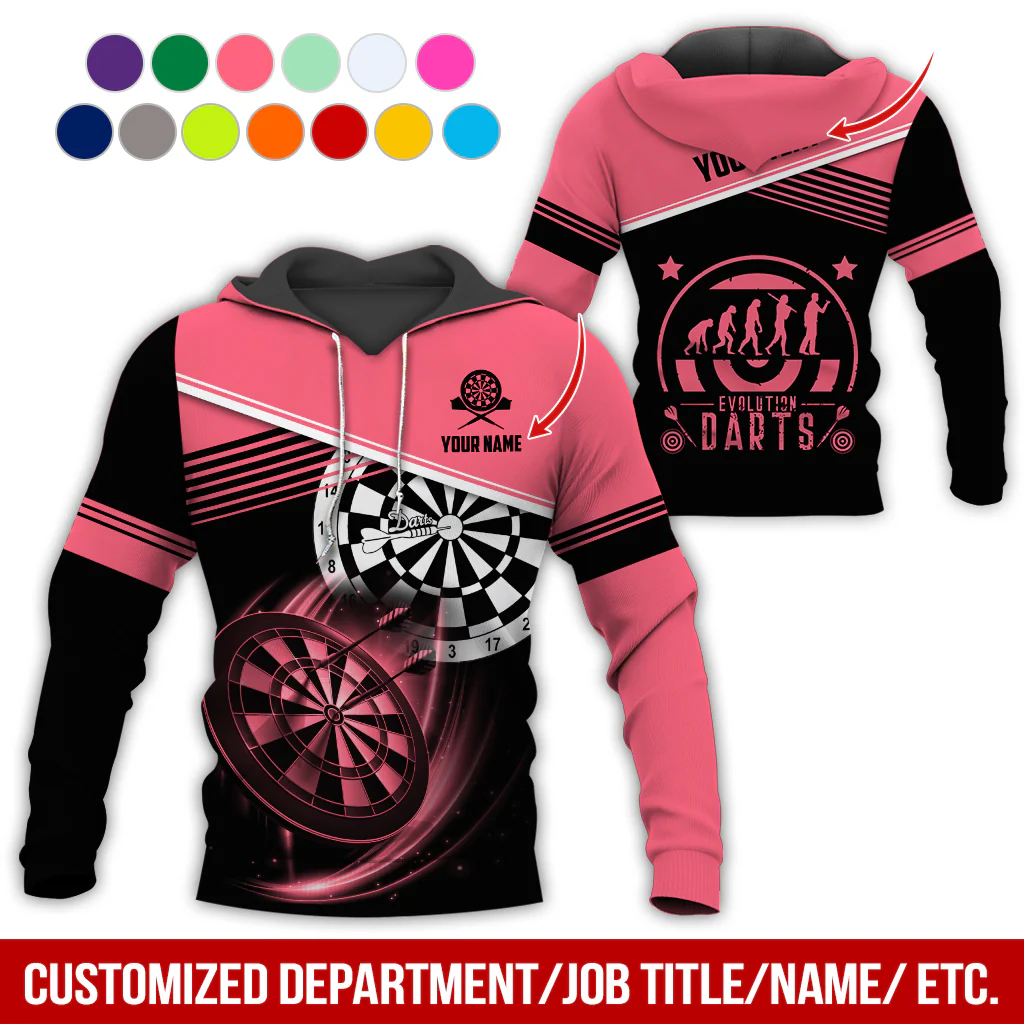 Customized Name & Text Darts Skull Premium Hoodie, Evolution of Darts Player Darts Hoodie, Perfect Gift For Darts Lovers, Darts Player - Image 10