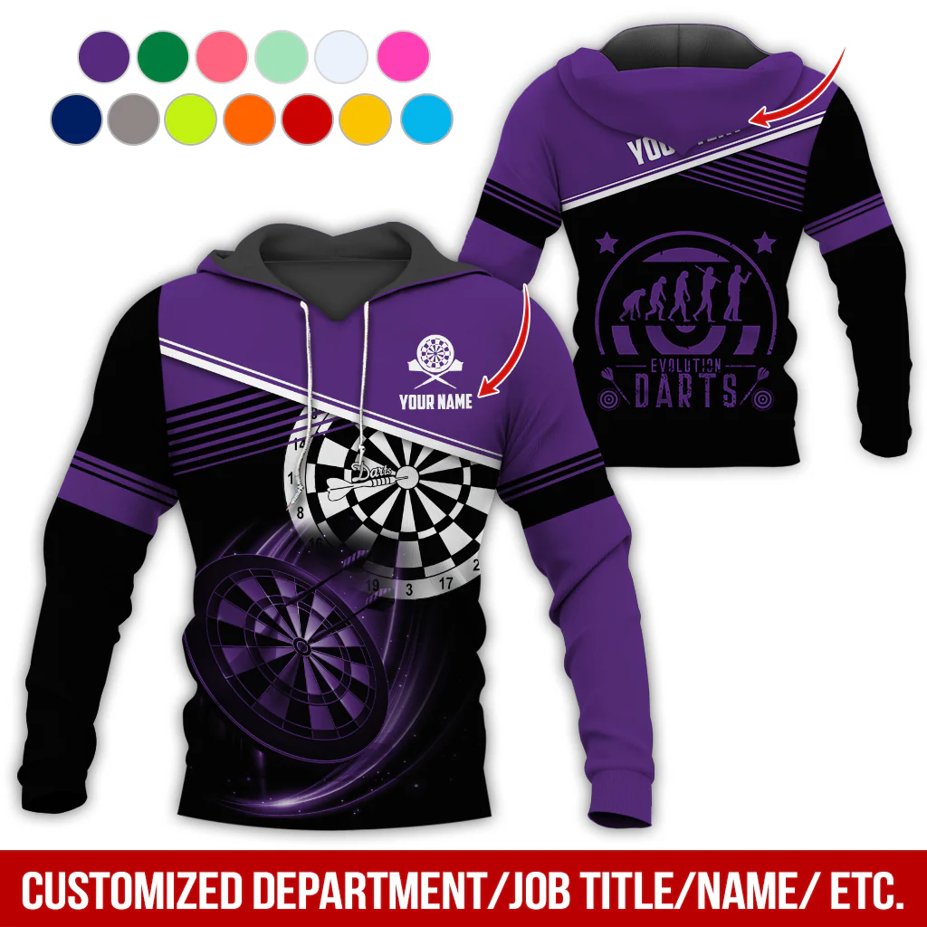 Customized Name & Text Darts Skull Premium Hoodie, Evolution of Darts Player Darts Hoodie, Perfect Gift For Darts Lovers, Darts Player - Image 11