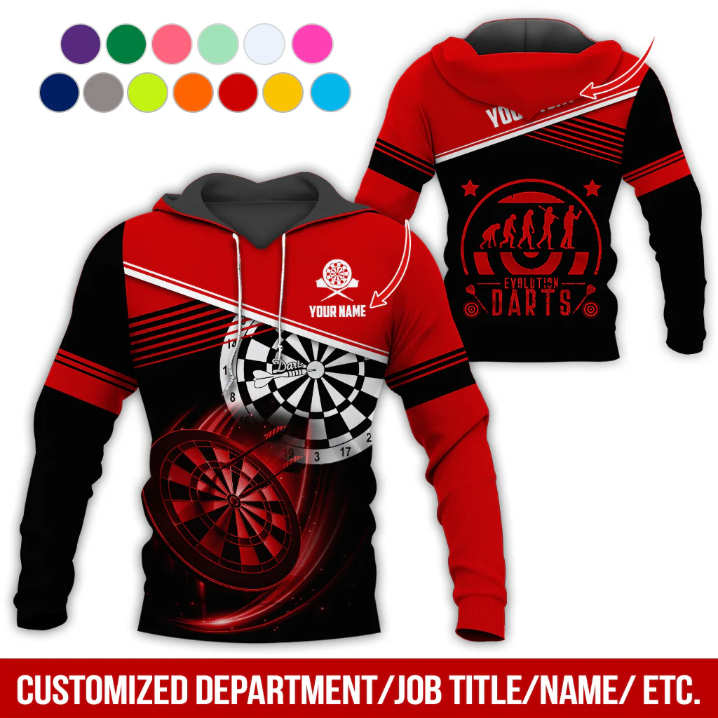 Customized Name & Text Darts Skull Premium Hoodie, Evolution of Darts Player Darts Hoodie, Perfect Gift For Darts Lovers, Darts Player - Image 12