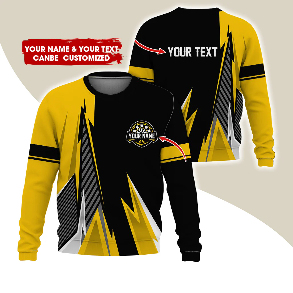 Customized Name & Text Darts Sweatshirt, Personalized Darts Play Sweatshirt For Men & Women - Gift For Darts Lovers, Darts Players - Image 3