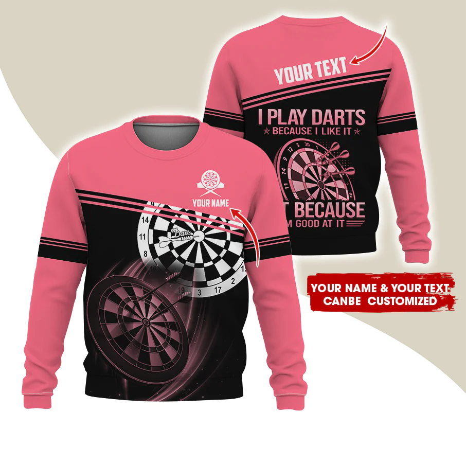 Customized Name & Text Darts Sweatshirt, Personalized I Play Darts Sweatshirt For Men & Women - Gift For Darts Lovers, Darts Players - Image 7