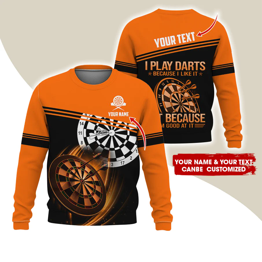 Customized Name & Text Darts Sweatshirt, Personalized I Play Darts Sweatshirt For Men & Women - Gift For Darts Lovers, Darts Players - Image 8
