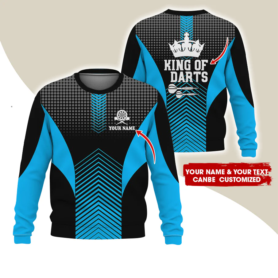 Customized Name & Text Darts Sweatshirt, Personalized King Of Darts Sweatshirt For Men & Women - Gift For Darts Lovers, Darts Players - Image 12