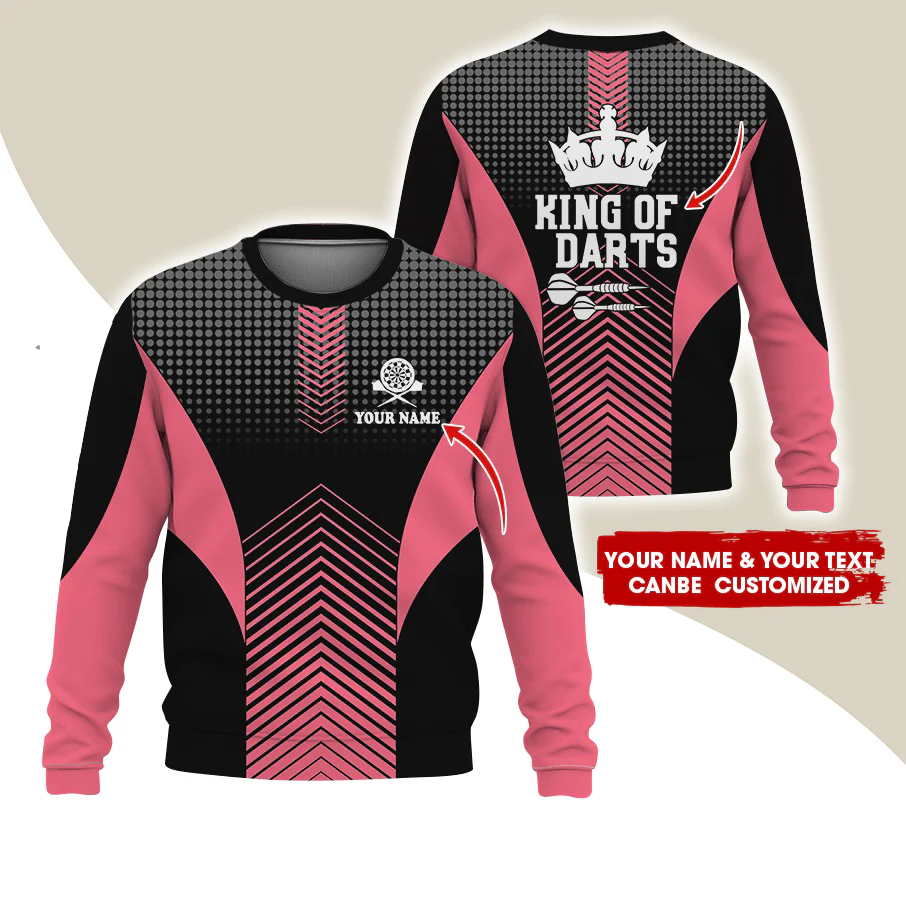 Customized Name & Text Darts Sweatshirt, Personalized King Of Darts Sweatshirt For Men & Women - Gift For Darts Lovers, Darts Players - Image 6
