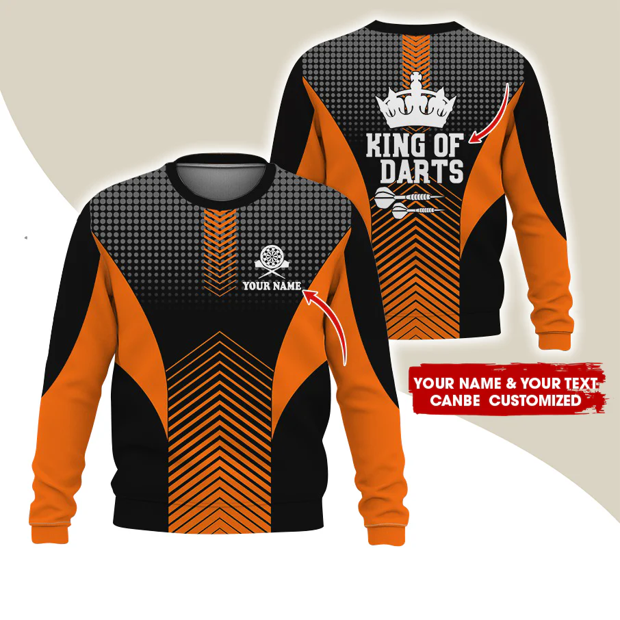 Customized Name & Text Darts Sweatshirt, Personalized King Of Darts Sweatshirt For Men & Women - Gift For Darts Lovers, Darts Players - Image 7