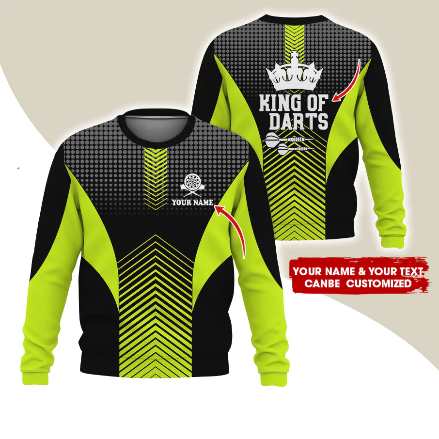 Customized Name & Text Darts Sweatshirt, Personalized King Of Darts Sweatshirt For Men & Women - Gift For Darts Lovers, Darts Players - Image 9
