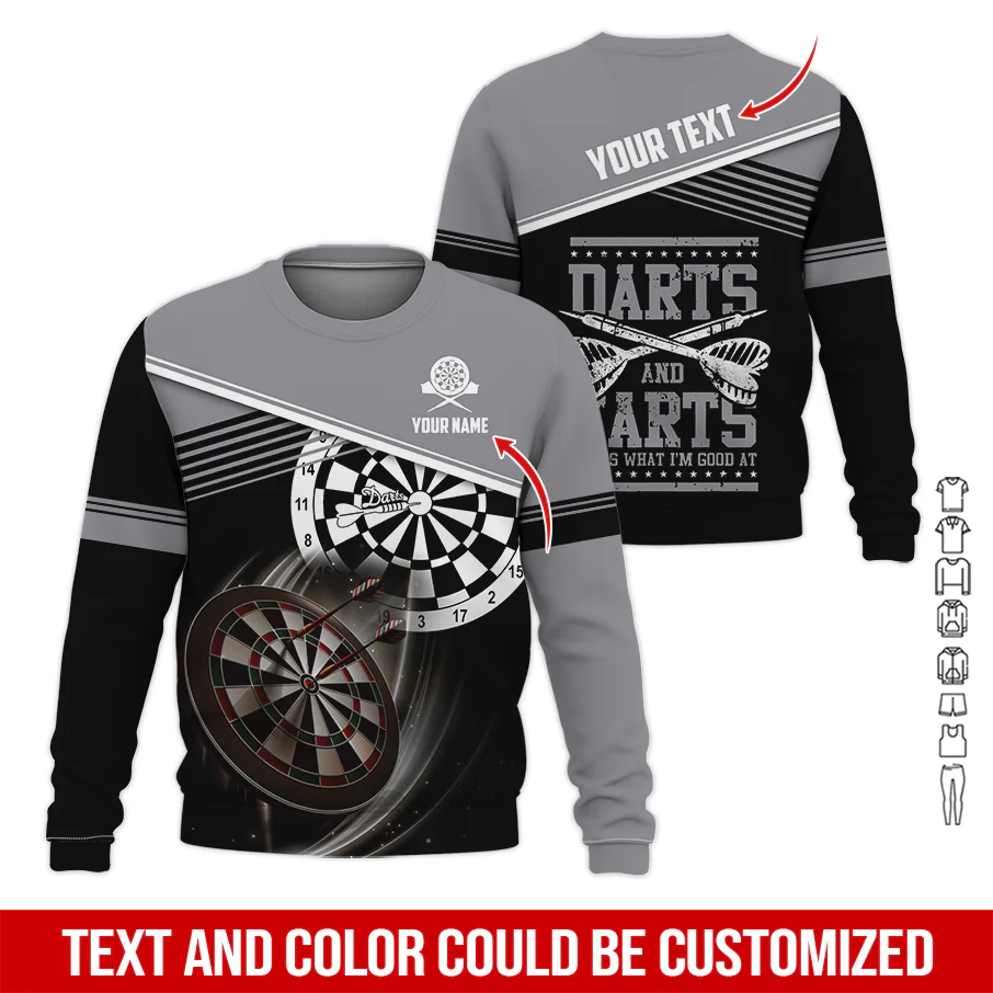 Customized Name & Text Darts Sweatshirt, Personalized Name Darts & Farts Sweatshirt For Men & Women - Gift For Darts Lovers, Darts Players - Image 10