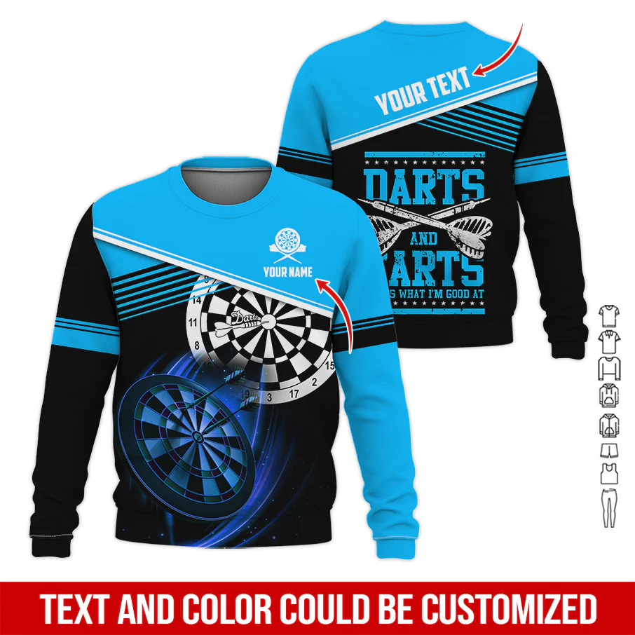 Customized Name & Text Darts Sweatshirt, Personalized Name Darts & Farts Sweatshirt For Men & Women - Gift For Darts Lovers, Darts Players - Image 11