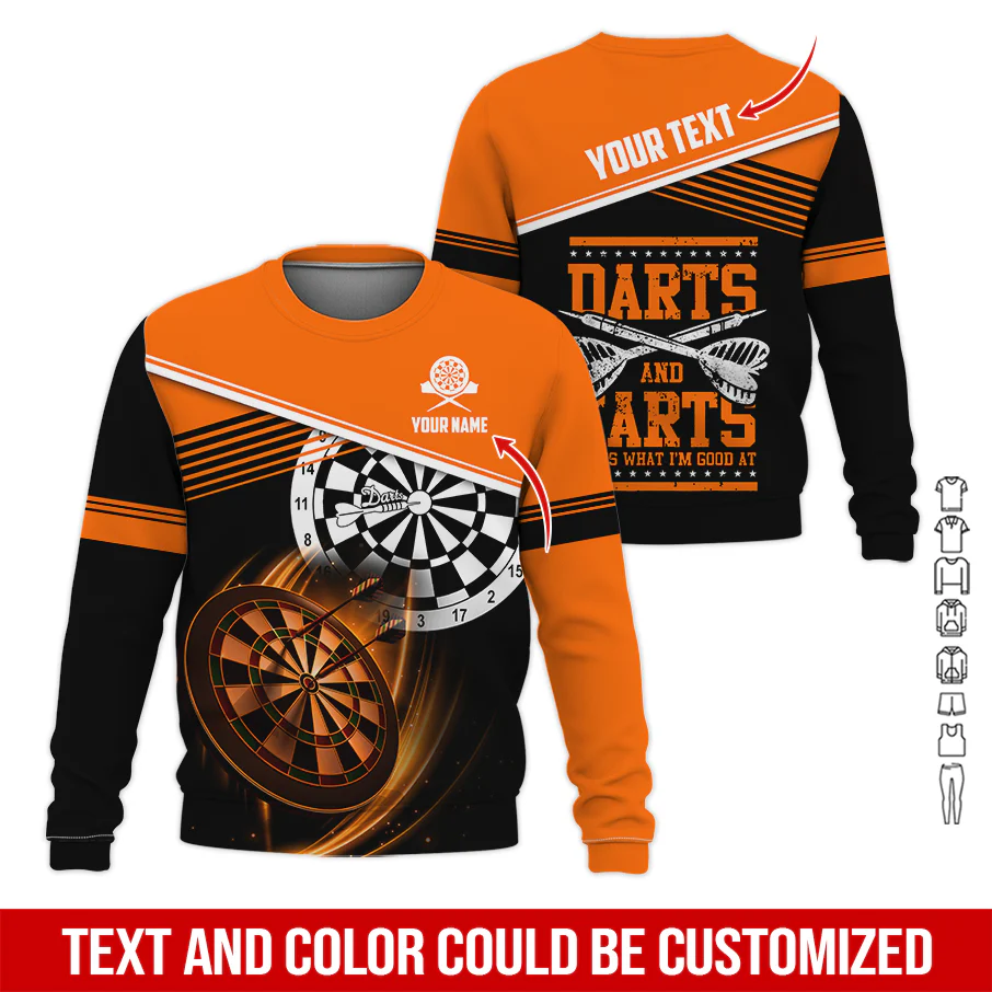 Customized Name & Text Darts Sweatshirt, Personalized Name Darts & Farts Sweatshirt For Men & Women - Gift For Darts Lovers, Darts Players - Image 12