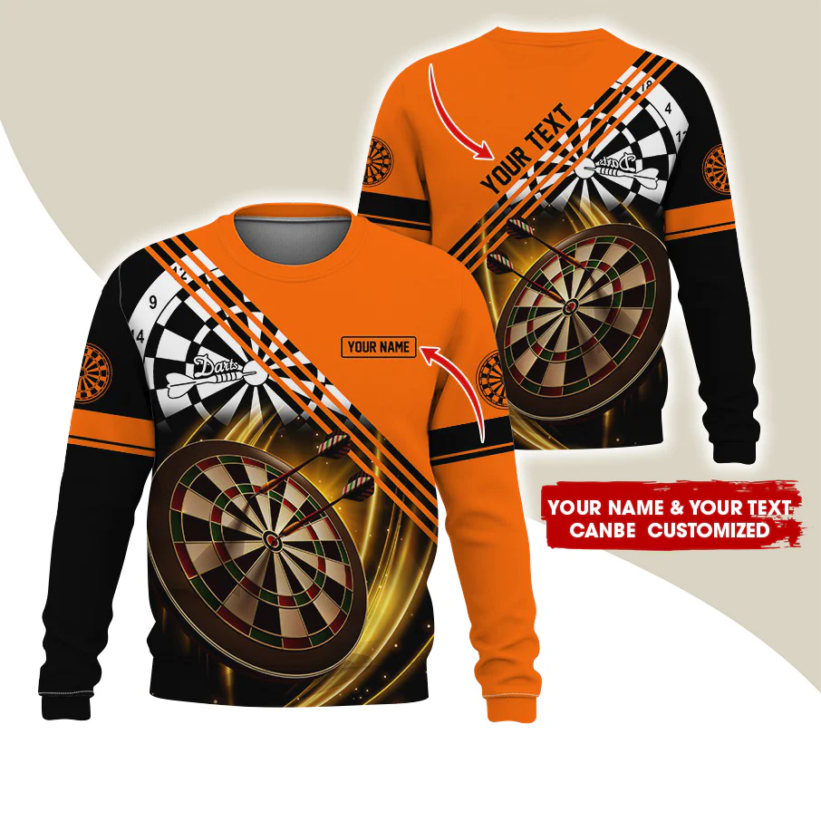 Customized Name & Text Darts Sweatshirt, Personalized Name Darts Uniform Sweatshirt For Men & Women - Gift For Darts Lovers, Darts Players - Image 3