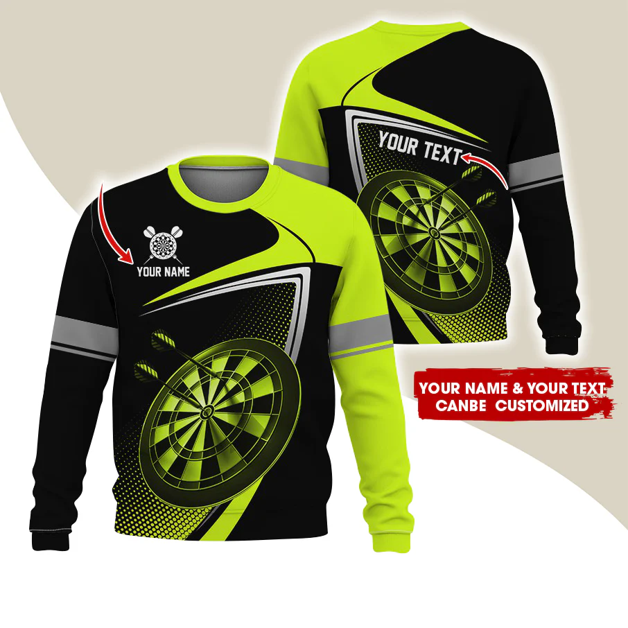Customized Name & Text Darts Sweatshirt, Personalized Name Love Darts Sweatshirt For Men & Women - Gift For Darts Lovers, Darts Players - Image 6