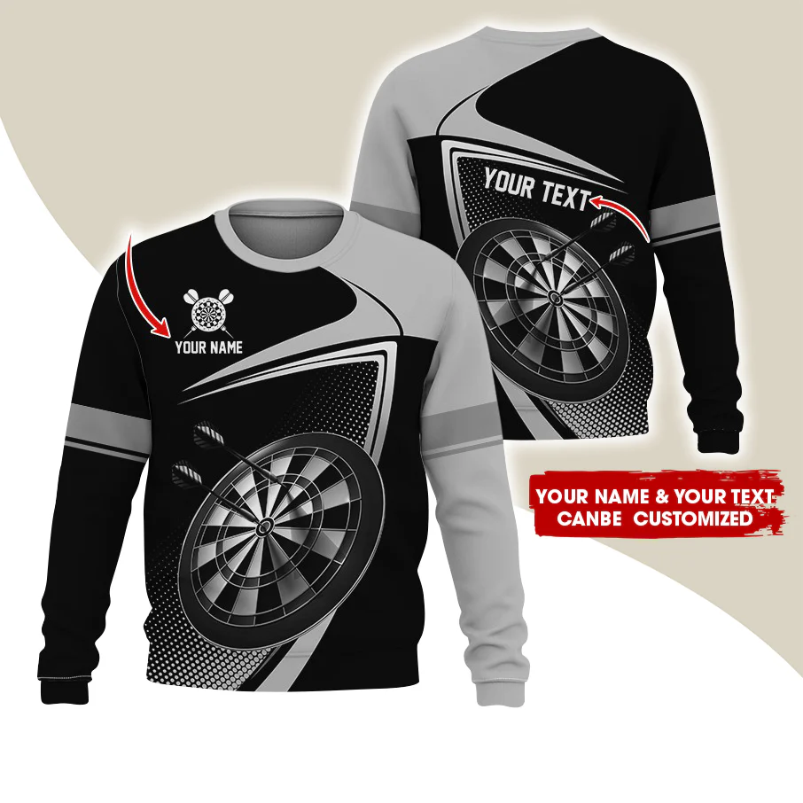 Customized Name & Text Darts Sweatshirt, Personalized Name Love Darts Sweatshirt For Men & Women - Gift For Darts Lovers, Darts Players - Image 7