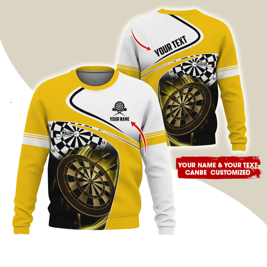 Customized Name & Text Darts Sweatshirt, Personalized Name & Text Darts Sweatshirt For Men & Women - Gift For Darts Lovers, Darts Players - Image 2