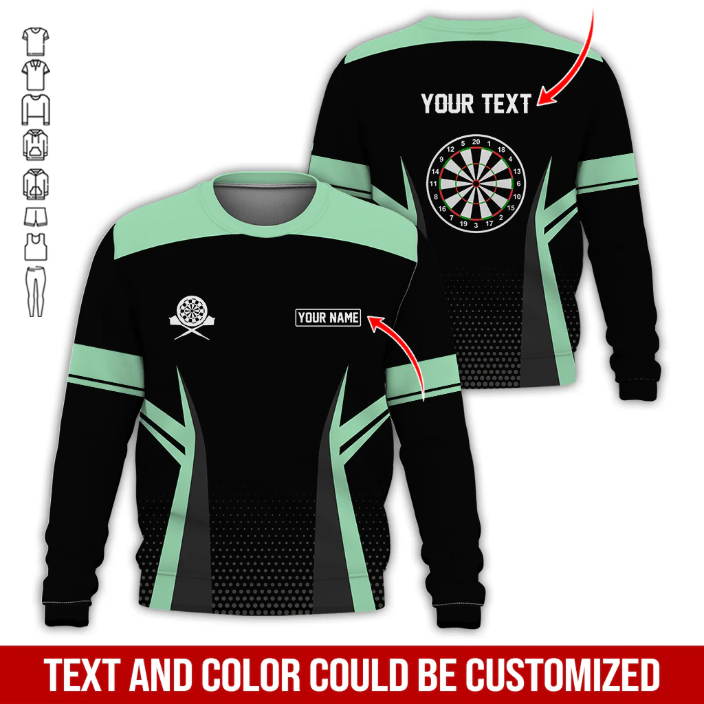 Customized Name & Text Darts Sweatshirt, Personalized Name & Text Darts Sweatshirt For Men & Women - Gift For Darts Lovers, Darts Players - Image 4