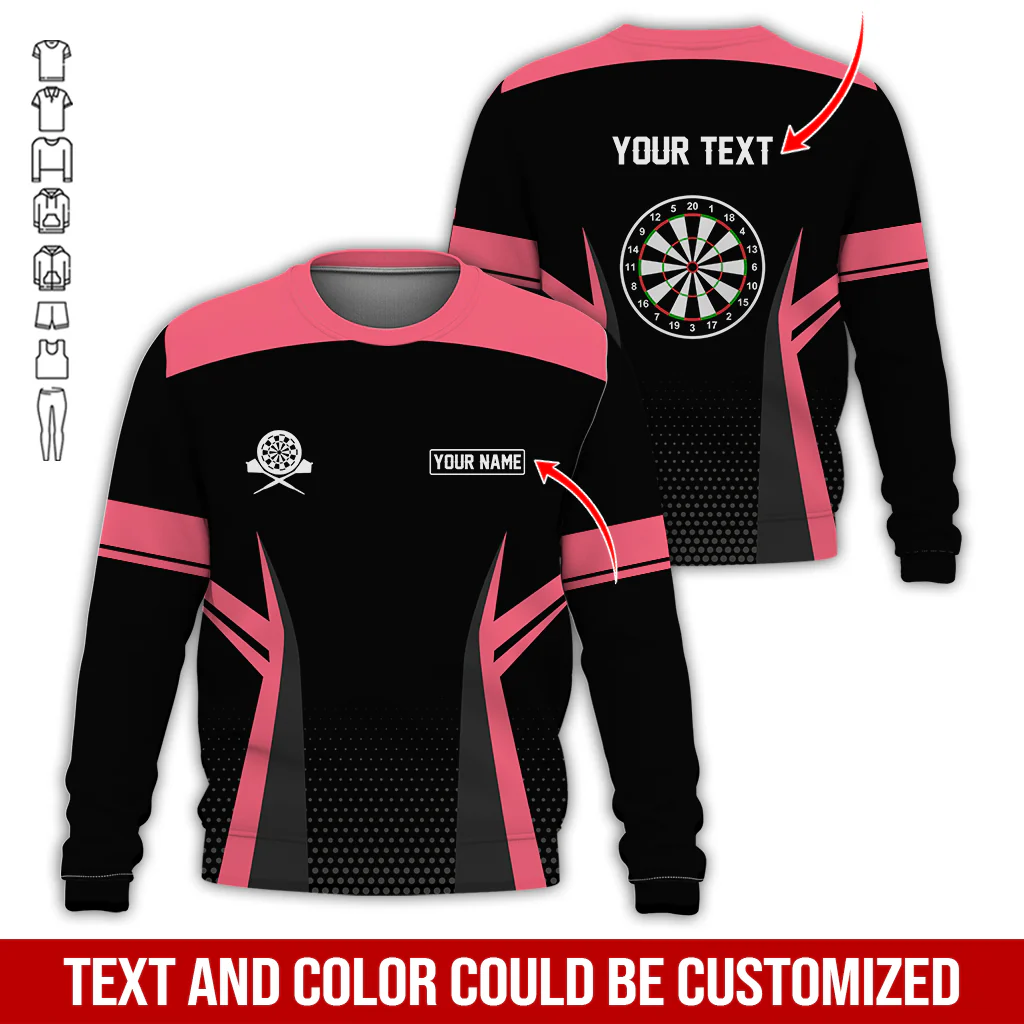 Customized Name & Text Darts Sweatshirt, Personalized Name & Text Darts Sweatshirt For Men & Women - Gift For Darts Lovers, Darts Players - Image 5