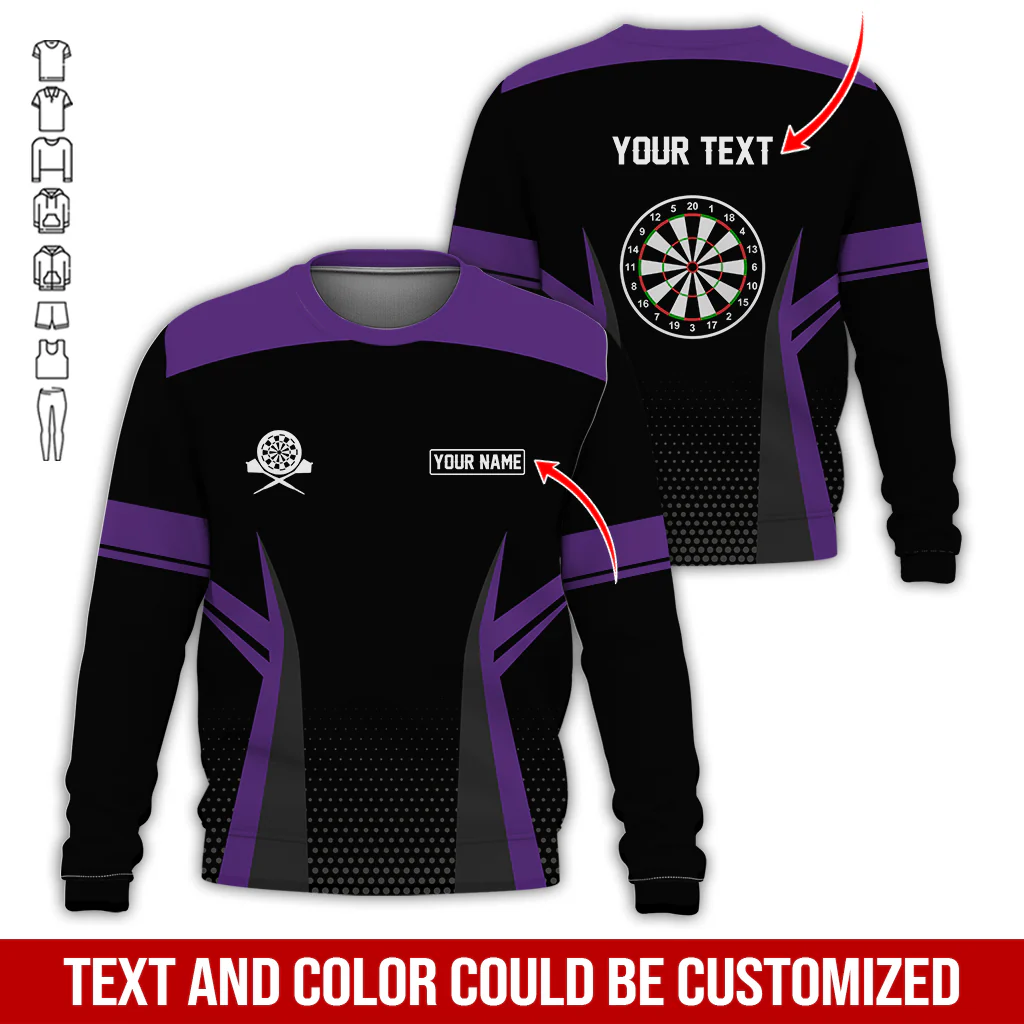 Customized Name & Text Darts Sweatshirt, Personalized Name & Text Darts Sweatshirt For Men & Women - Gift For Darts Lovers, Darts Players - Image 7