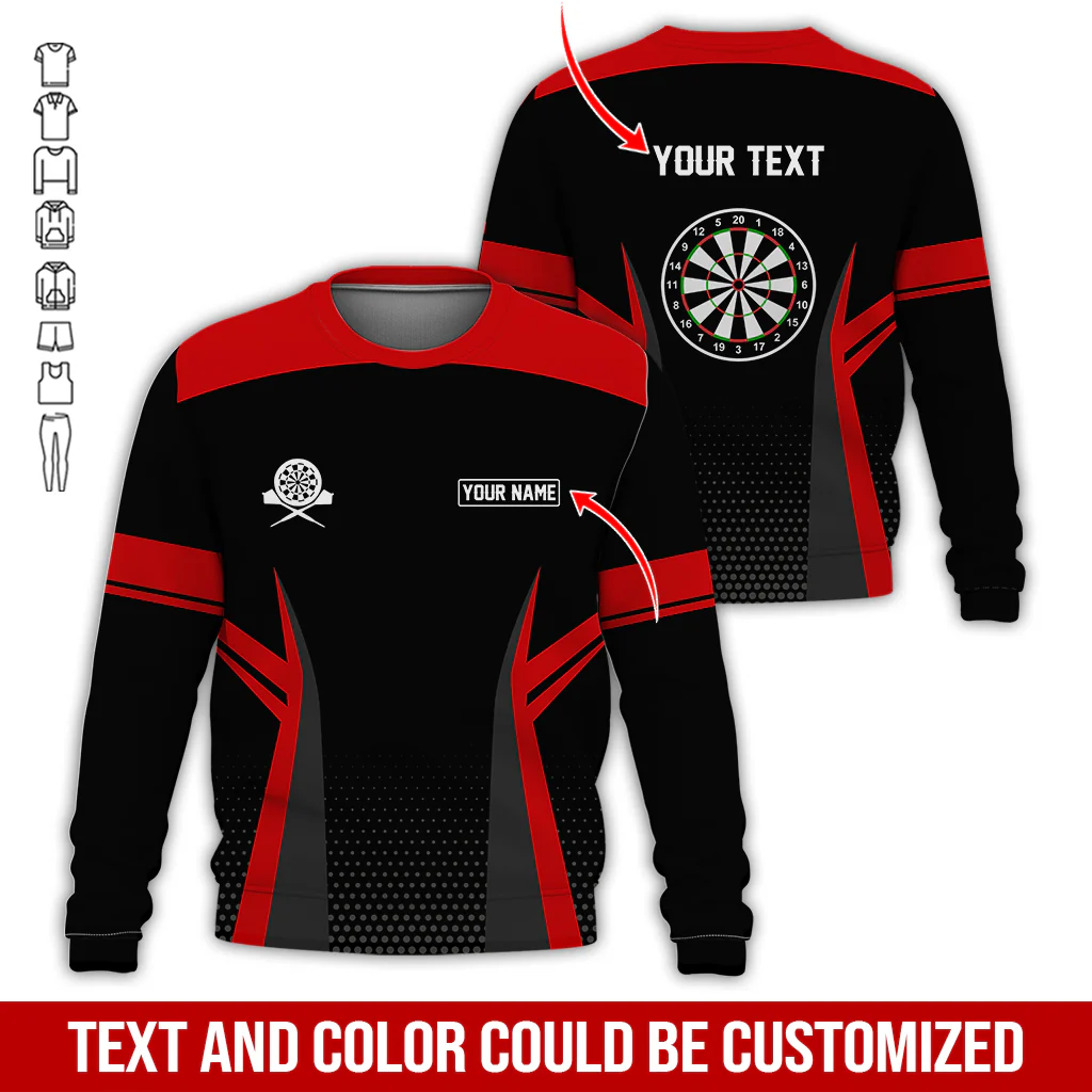 Customized Name & Text Darts Sweatshirt, Personalized Name & Text Darts Sweatshirt For Men & Women - Gift For Darts Lovers, Darts Players - Image 9