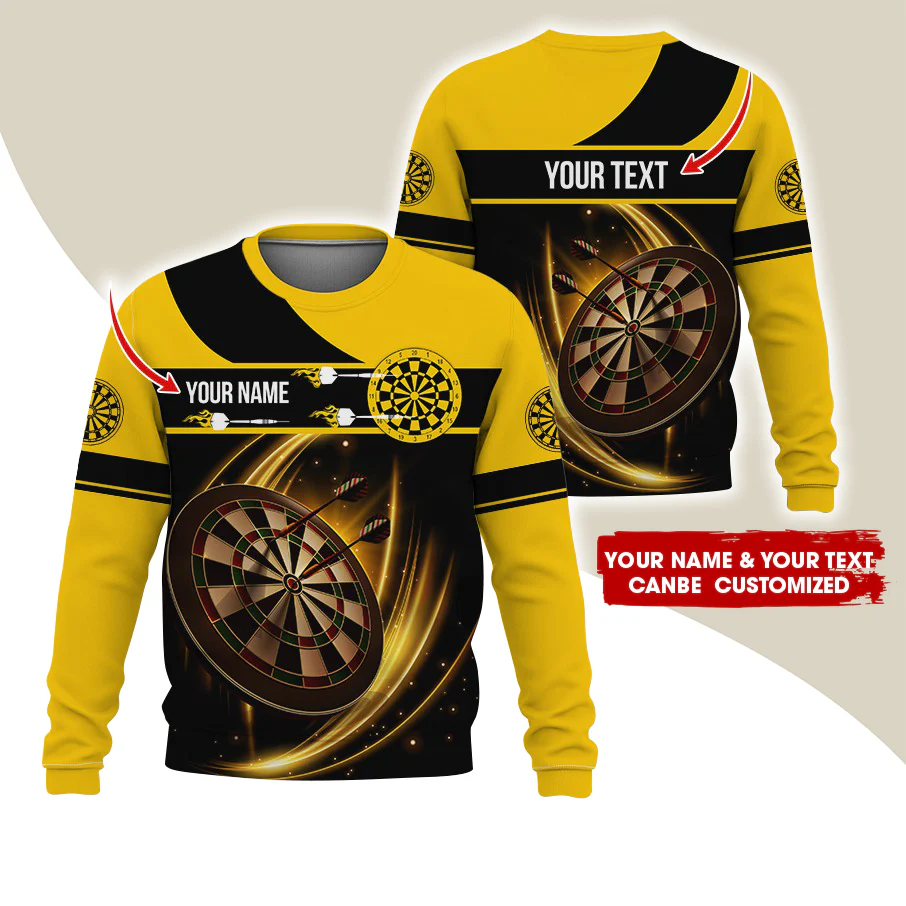 Customized Name & Text Darts Sweatshirt, Personalized Name & Text Darts Sweatshirt For Men & Women - Gift For Darts Lovers, Darts Players - Image 2
