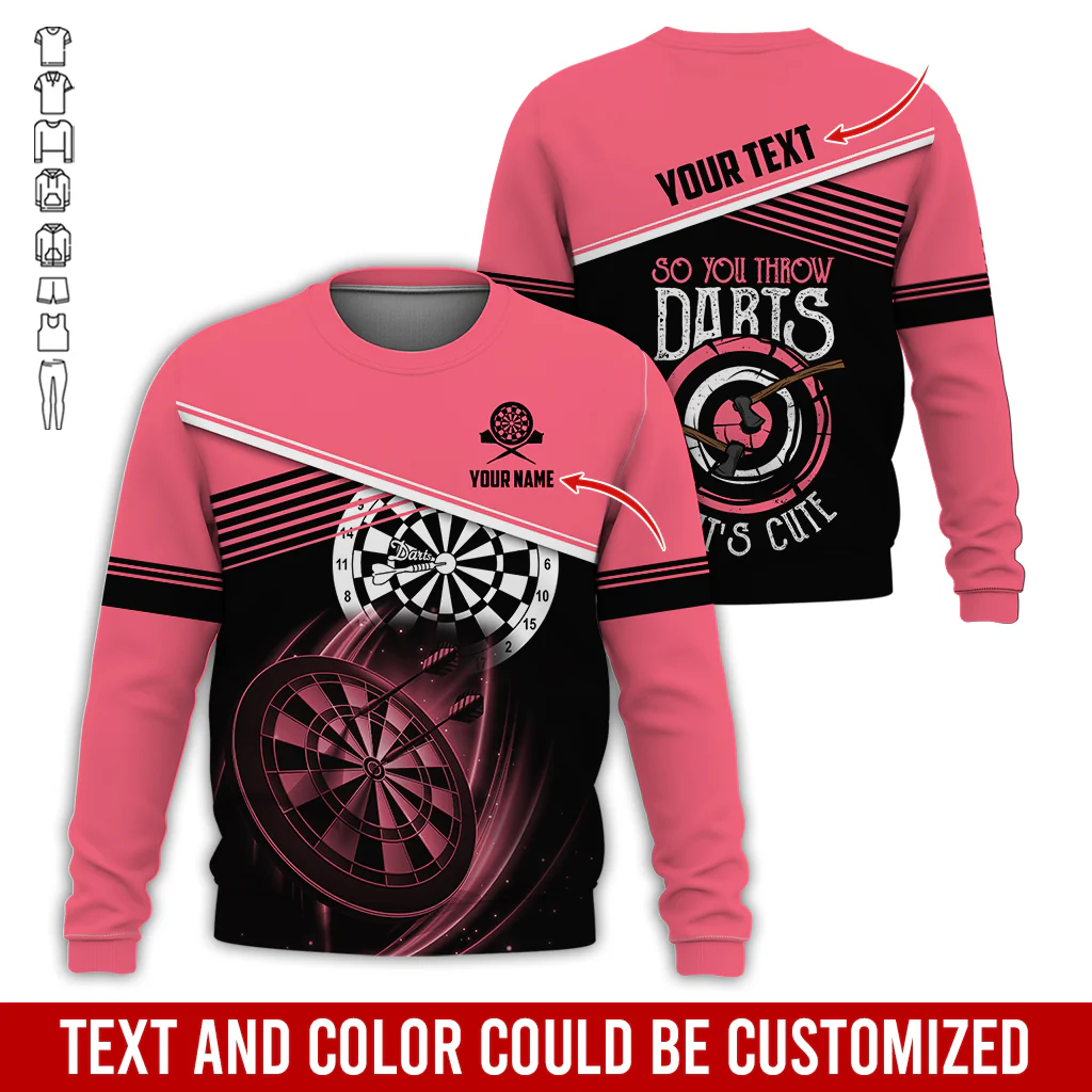 Customized Name & Text Darts Sweatshirt, Personalized So You Throw Darts Sweatshirt For Men & Women - Gift For Darts Lovers, Darts Players - Image 5