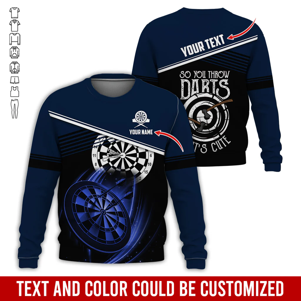 Customized Name & Text Darts Sweatshirt, Personalized So You Throw Darts Sweatshirt For Men & Women - Gift For Darts Lovers, Darts Players - Image 7