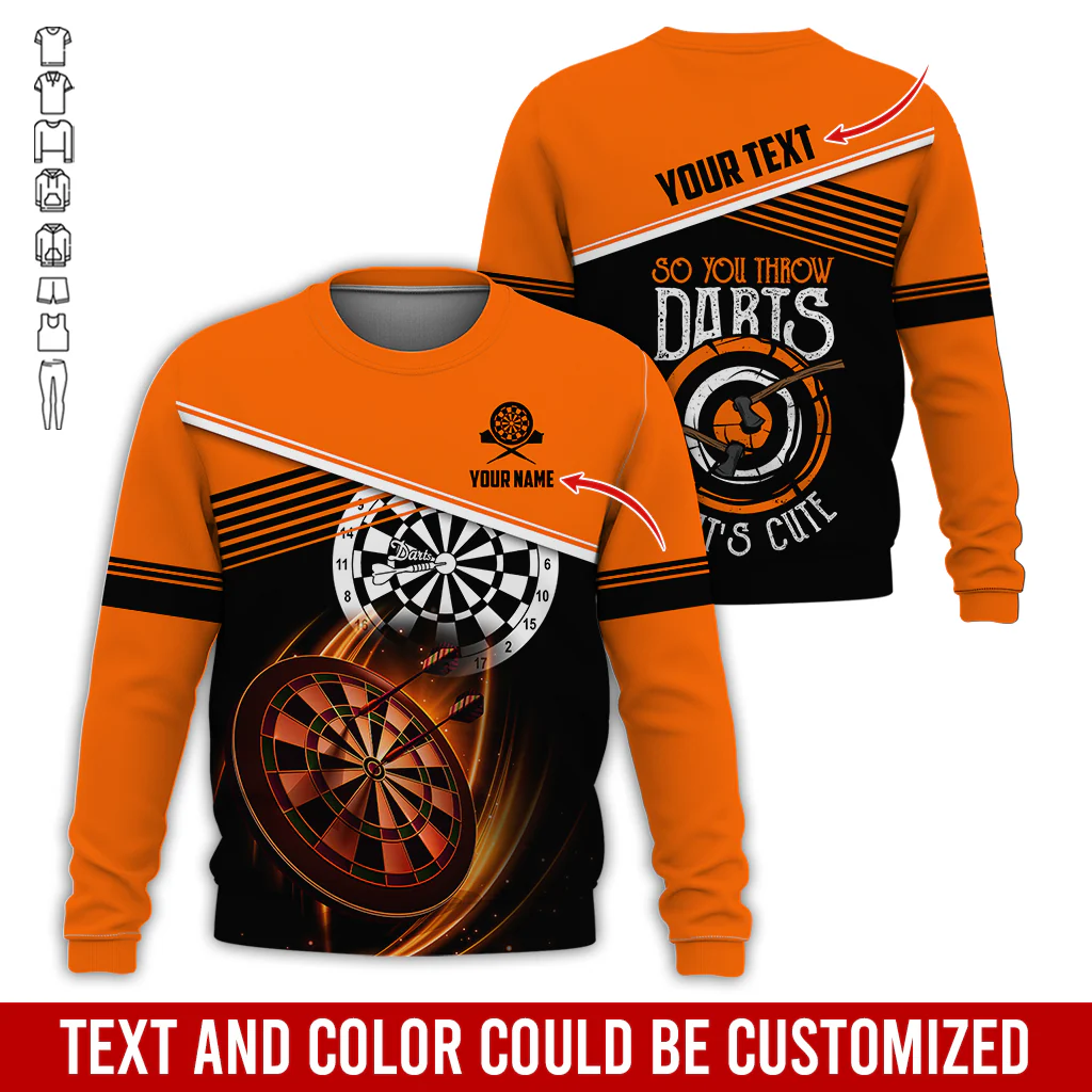 Customized Name & Text Darts Sweatshirt, Personalized So You Throw Darts Sweatshirt For Men & Women - Gift For Darts Lovers, Darts Players - Image 8