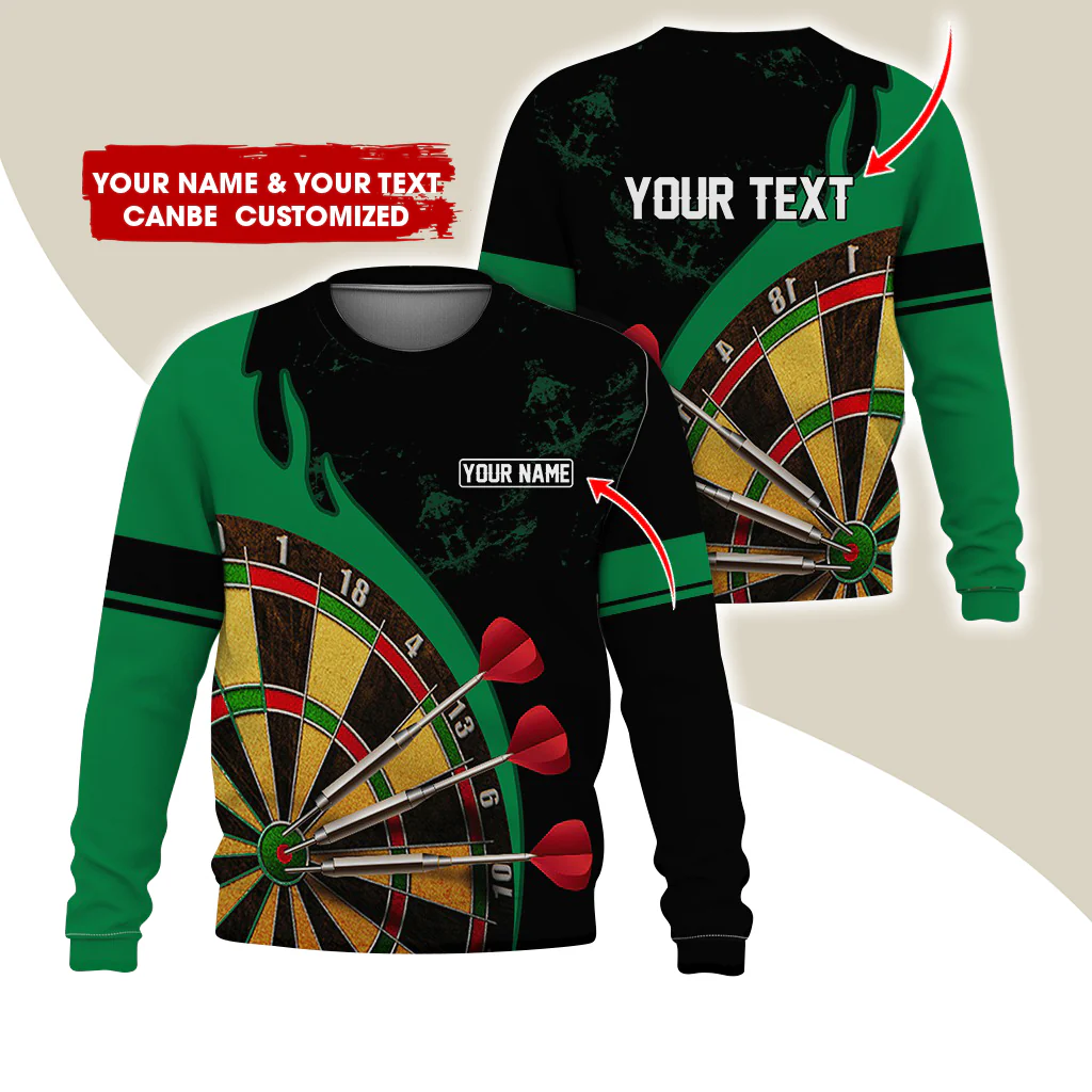 Customized Name & Text Darts Sweatshirt, Personalized Yellow Dartboard Sweatshirt For Men & Women - Gift For Darts Lovers, Darts Players - Image 10