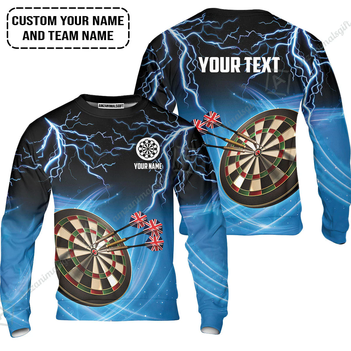 Customized Name & Text Darts T-Shirt, Kingdom of England Darts Personalized Darts T-Shirt - Image 4